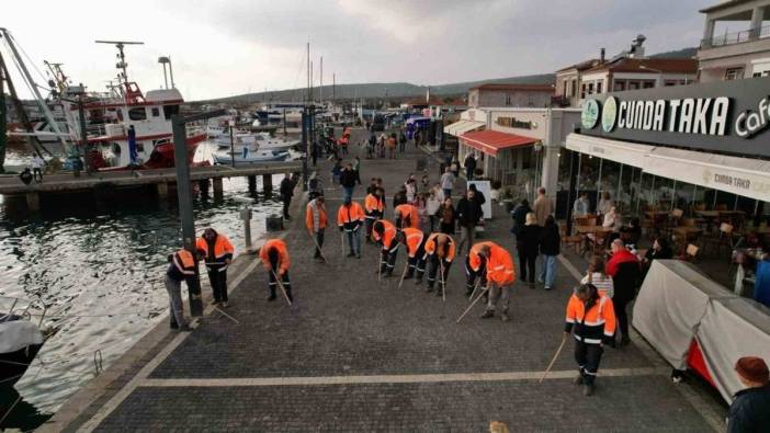 Cunda Adası'nda çöp ve izmarit atana ceza