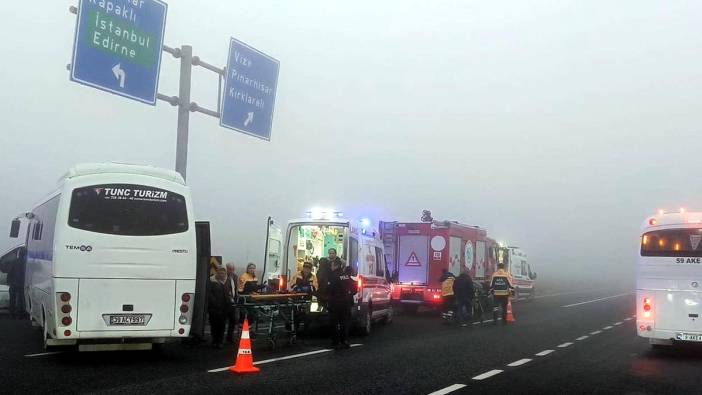 Tekirdağ’da sis kaza getirdi: İki minibüs çarpıştı: 4 yaralı