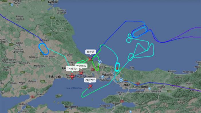 İstanbul hava trafiği alt üst oldu. Uçaklar havada tur atıyor