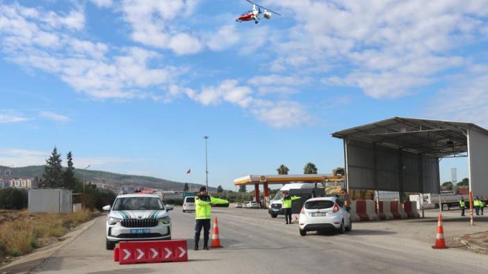 Osmaniye'de cayrokopter destekli trafik denetimi