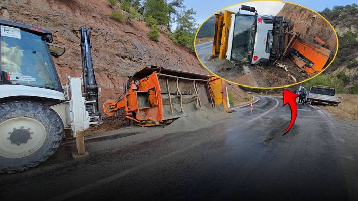 Karabük'te kontrolden çıkan tuzlama aracı şarampole devrildi: 2 kişi yaralandı