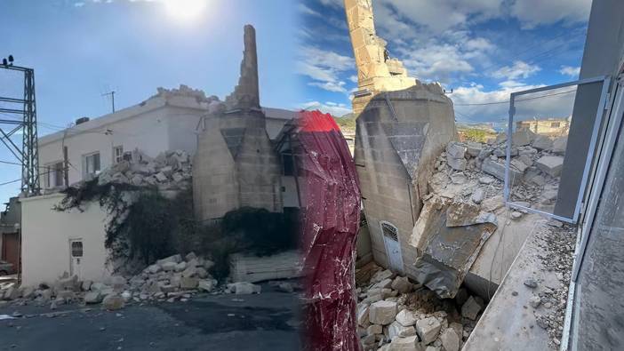 Tarsus'ta fırtına cami minaresini yıktı