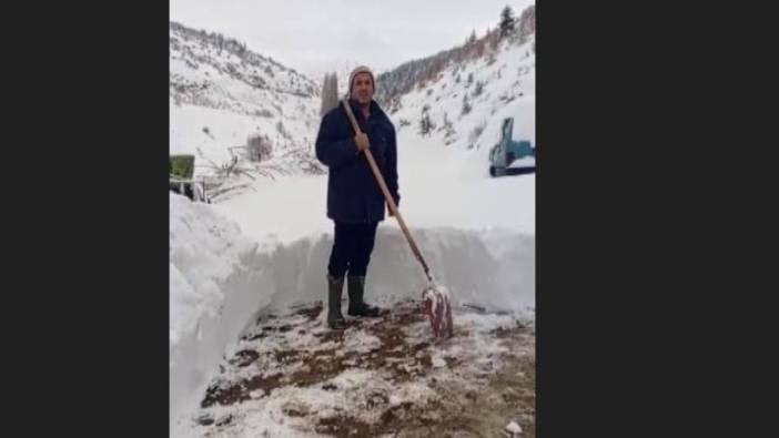 Köylü mahsur kaldı hayvanları aç