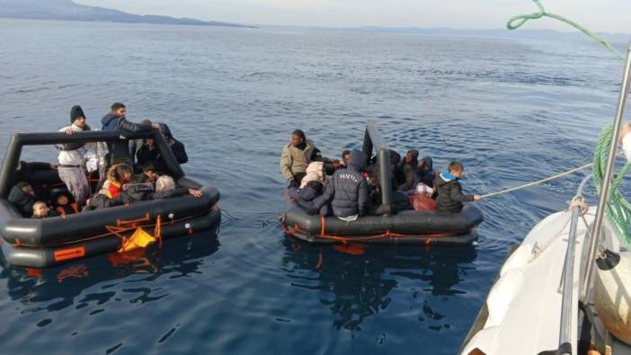 Yunanlıların Türk Karasularına ittiği 35 kaçak göçmen kurtarıldı