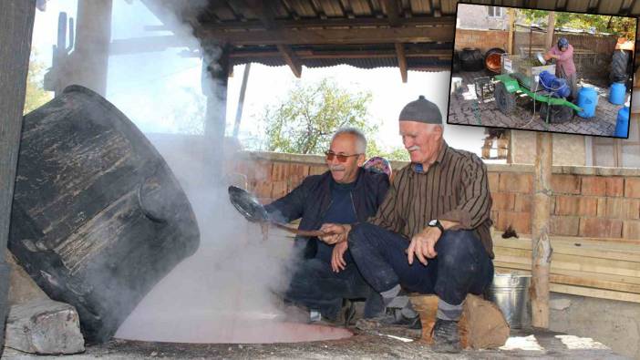 Üzüm sıkma makinesi pekmezcilerin yüzünü güldürdü