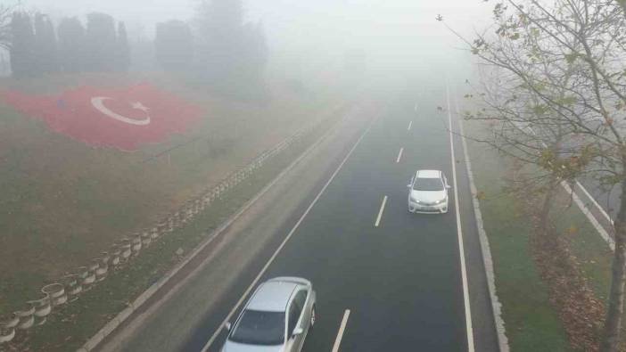 Düzce’de yoğun sis: Göz göze görmüyor