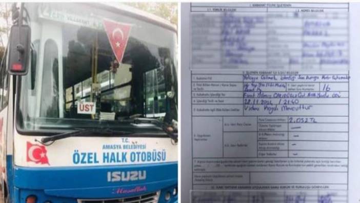 Amasya Belediyesi şikâyeti değerlendirdi. Halk Otobüsü Şoförüne ceza işlem yapıldı