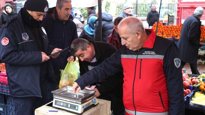 Melikgazi zabıtasından terazi denetimi