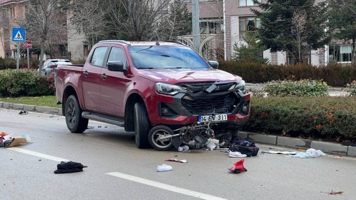 Bolu'da motosikletle pikap çarpıştı: 1 yaralı