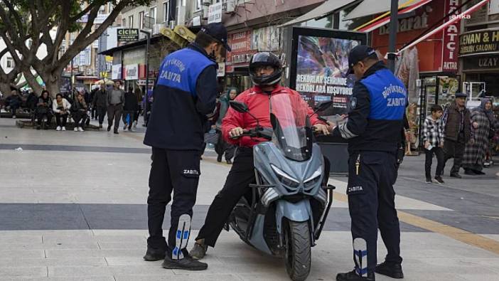 Zabıta ekiplerinden motorlu araçlara denetim