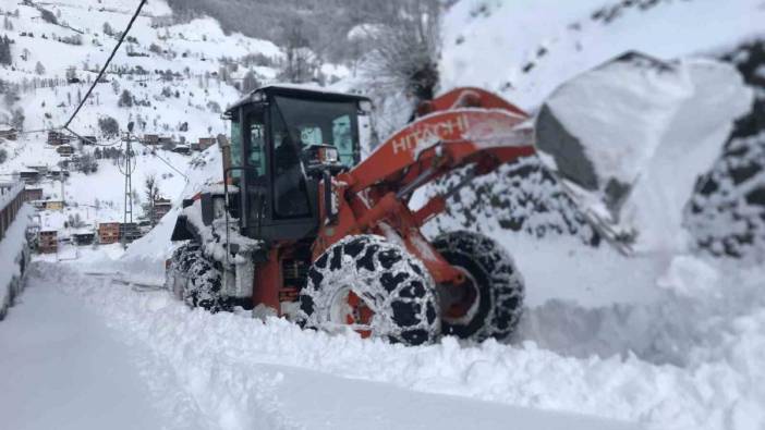 Rize’de 38 köy yolunun ulaşımına 'kar' engeli