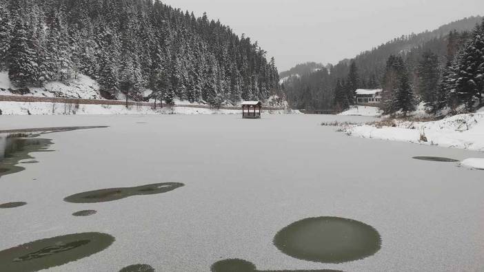 Sinop’taki Akgöl Tabiat Parkı buz tuttu