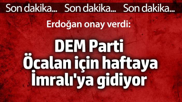 DEM Parti haftaya Öcalan için İmralı'ya gidiyor. Erdoğan onay verdi