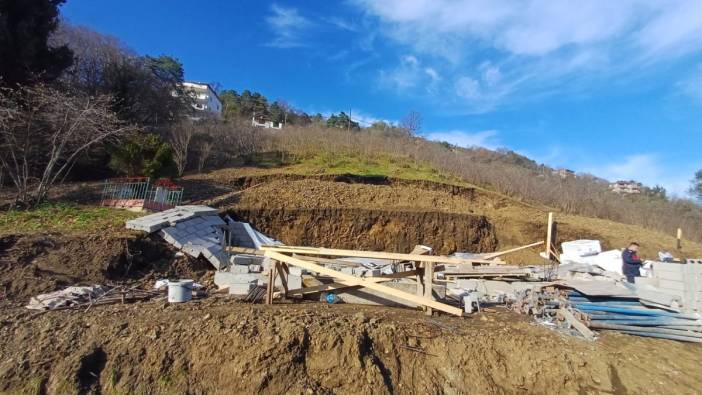 Trabzon'da çöken istinat duvarının altında kalan işçi öldü