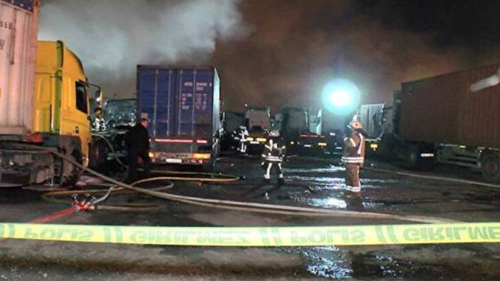 Beylikdüzü'nde tır garajında yangın çıktı