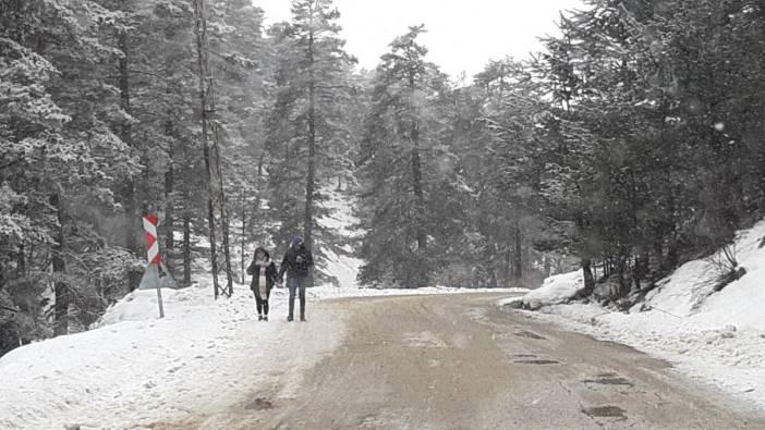 Bolu'da kar yağışı başladı