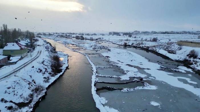 Ağrı’da kar manzarası görsel şölen oluşturdu