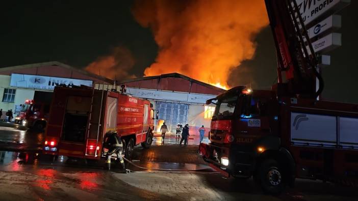 Kayseri Organize Sanayi Bölgesinde korkutan yangın