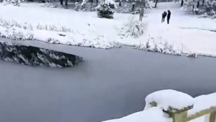 Akdağ Tabiat Parkında kar şöleni