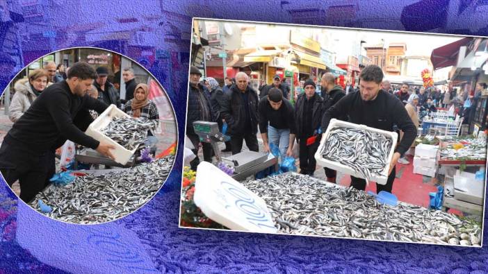 Fiyatı 300 TL’den 100 liraya düştü: 2 ton hamsi kapış kapış satıldı