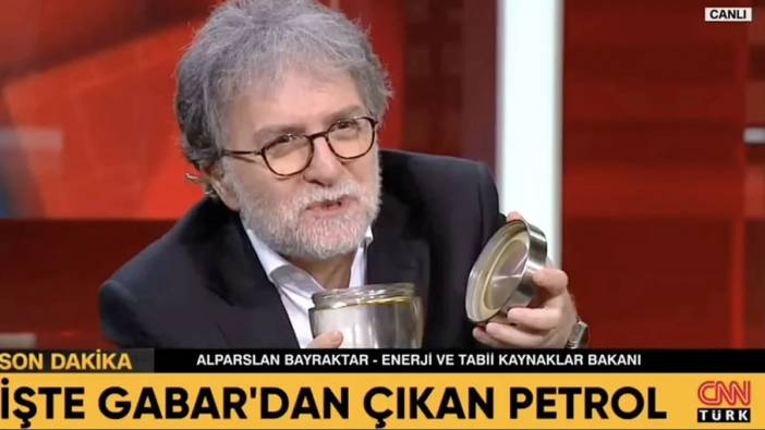 Ahmet Hakan kavanozdan Gabar petrolünü kokladı. Televizyon tarihinde bir ilk!