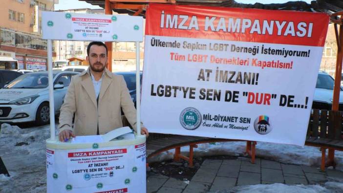 Hakkari’de LGBT kapatılsın imza kampanyası