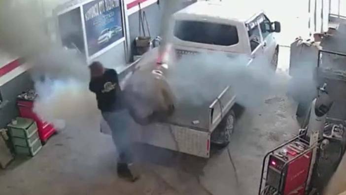 Konya’da kaynak yapılan mazot deposu bomba gibi patladı: Usta metrelerce savruldu