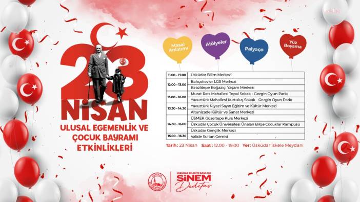 Üsküdar 23 Nisan'ı 12 farklı merkezde kutlayacak