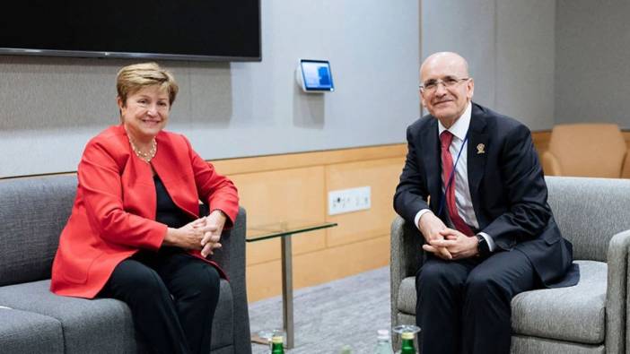 Hazine ve Maliye Bakanı Mehmet Şimşek ABD'de IMF Başkanı Kristalina Georgieva ile görüştü