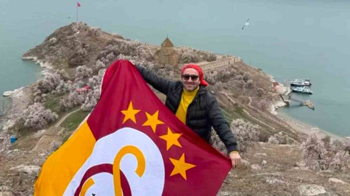 Galatasaray'ın bayrağı Akdamar Adası’nda dalgalandı