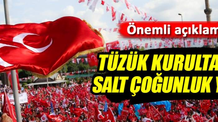 MHP’nin tüzük kurultayında salt çoğunluk önemli