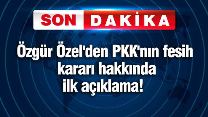 Özgür Özel'den PKK'nın fesih kararı hakkında ilk açıklama!