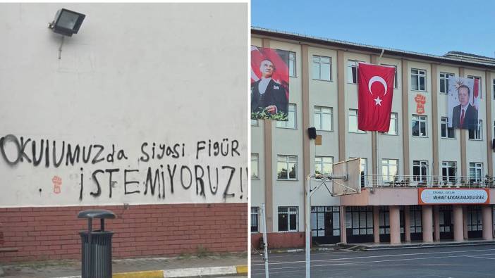 Erdoğan posteri liseyi karıştırdı… Okul yönetimi harekete geçti