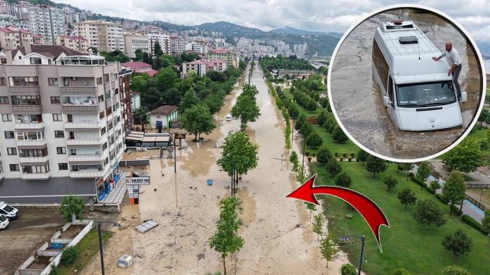 Sel suları Trabzon’u vurdu! Toklu deresi taştı, eski devlet sahil yolu Venedik’e döndü