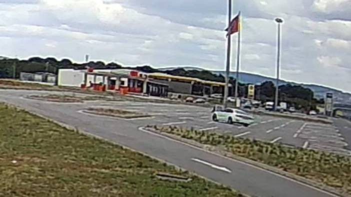 Dinlenme tesisinde drift kameraya yansıdı