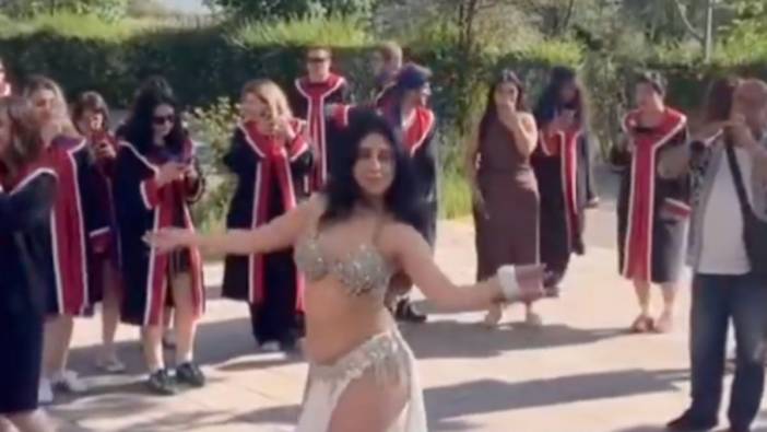 Mezuniyet töreninde' dansöz' sürprizi. Rektörlükten açıklama geldi