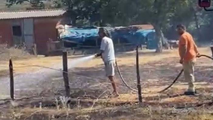 Ünlü oyuncu yangını söndürmek için seferber oldu