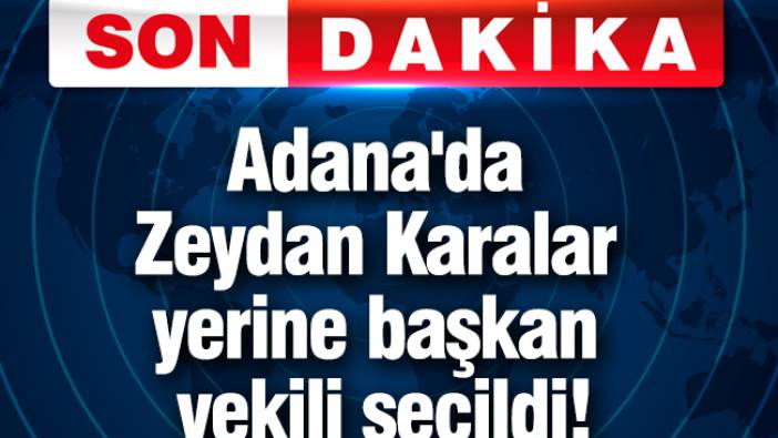 Adana'da Zeydan Karalar yerine başkan vekili seçildi