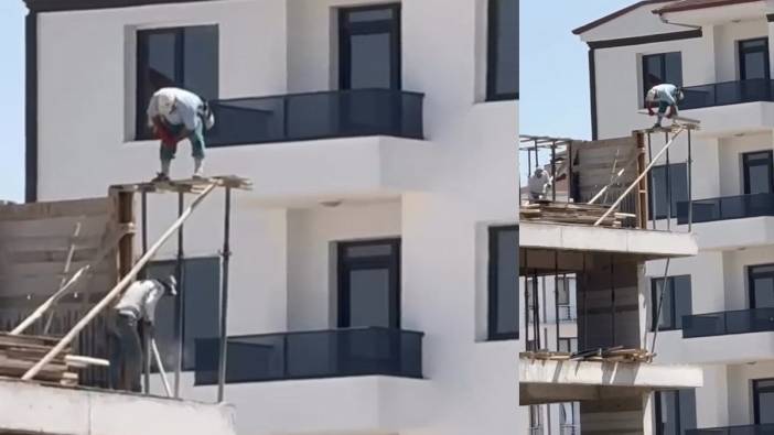 Ölümle burun buruna! Önlemsiz işçiler yürekleri ağza getirdi