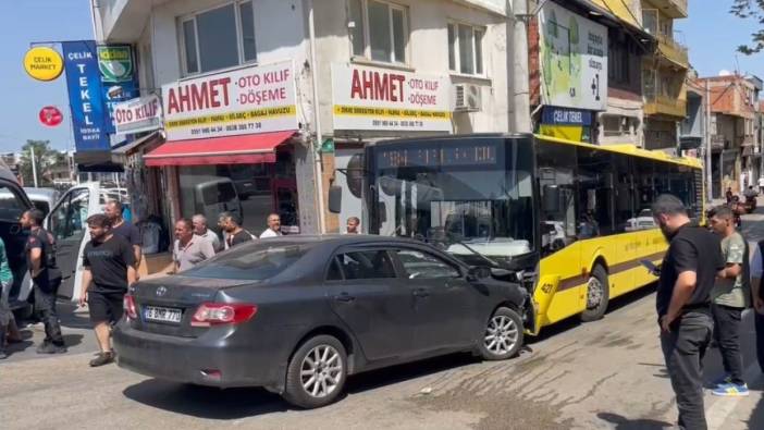 Otomobil, belediye otobüsüyle çarpıştı: Yaralılar var