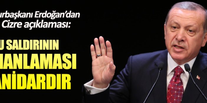 Cumhurbaşkanı Erdoğan'dan Cizre açıklaması