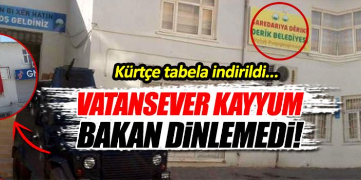Derik'te Kürtçe tabela indirilip yerine Türk bayrağı asıldı