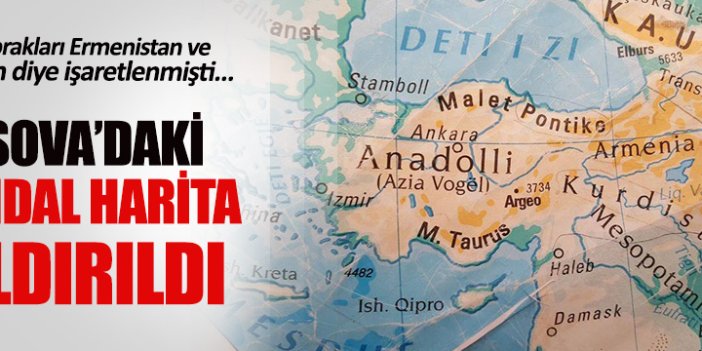 Kosova'da tepki çeken 'Türkiye haritası' okuldan kaldırıldı