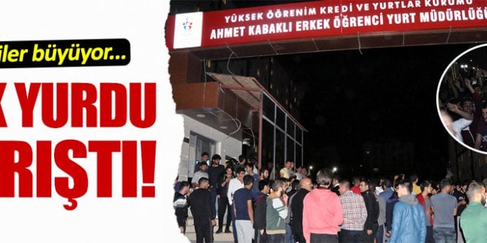 Elazığ'da KYK yurdunda kalan öğrencilerden protesto