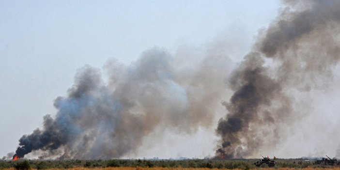 IŞİD hendeklerdeki petrolü yaktı