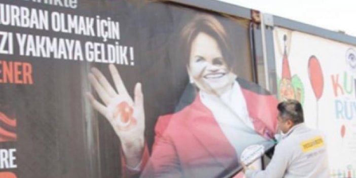 Meral Akşener afişlerine saldırı!