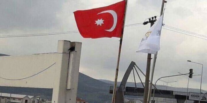 AKP'li belediye Türk Bayrağı'nı indirdi