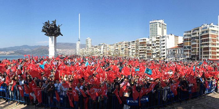 İzmir'de on binler tek ses oldu: Diktatörlüğe HAYIR!