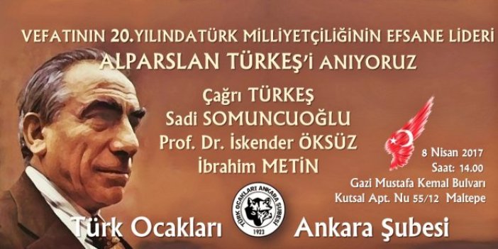 Türk Ocakları Ankara Şubesi Türkeş'i anacak