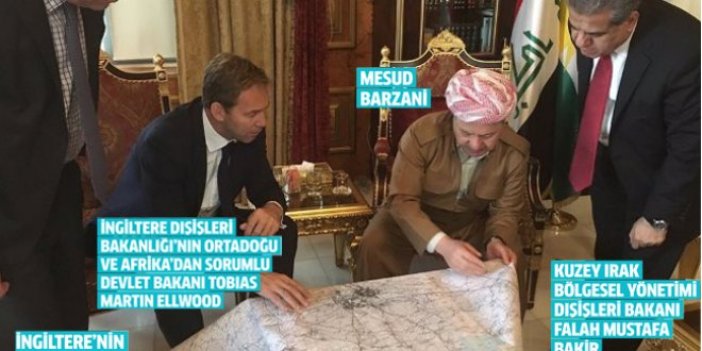 İngiliz Bakan ve Barzani harita başında